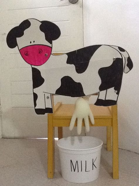 Cow Milking Activity, Down On The Farm Theme Preschool, All About Farm Animals Preschool, Cow Party Activities, Milking The Cow Activity, On The Farm Theme Preschool, Milk A Cow Activity For Kids, Farm Theme For Classroom, Farm Activity For Preschool