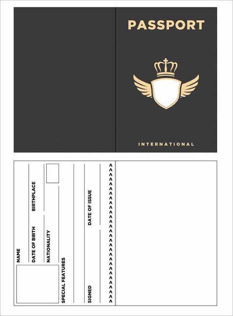 Passport Template, Passport Wedding Invitations, Passport Card, Buku Harry Potter, Paper Toys Template, Id Card Template, Seni Dan Kraf, Psd Designs, Paper Toys