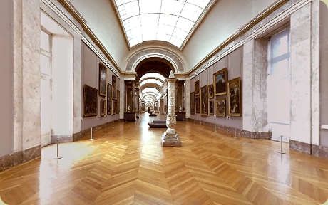 Parquet Floor Museum Aesthetic Wallpaper Laptop, Museum Wallpaper Desktop, Art Museum Background, Louvre Museum Interior, Louvre Wallpaper, Musee Du Louvre, Museum Interior, Uniqlo Shirt, French Paintings