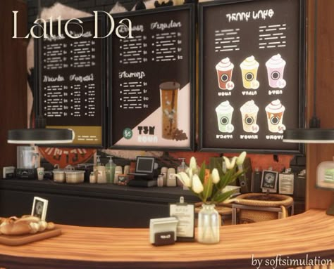 kimorasimz's cc blog Sims 4 Restaurant Clutter, Sims 4 Cute Restaurant, Ts4 Cafe Cc, Sims 4 Coffee Bar Cc, Sims 4 Cc Cafe Furniture Patreon, Coffee Shop Cc Sims 4, Sims 4 Barista Cc, Sims 4 Cafeteria Cc, Sims 4 Bakery Build Layout