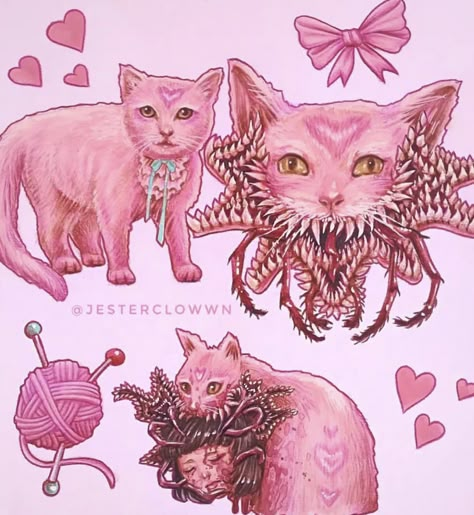 Creepy Drawing, Creepy Cute Art, Creepy Art, Scary Art, Weird Animals, Art Inspiration Painting, Weird Art, Creepy Cute, Cool Art Drawings