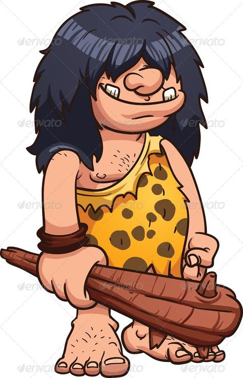 Cartoon Caveman by memoangeles | GraphicRiver Caveman Cartoon, Tattoo Touch Up, Stone Age Man, Vector Graphics Design, Big Bad Wolf, Bad Wolf, Vector Character, Art And Illustration, Kids Pictures