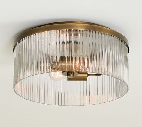 Ceiling Lights & Light Fixtures | Pottery Barn Striped Ceiling, Round Ceiling Light, Entryway Lighting, Glass Ceiling Lamps, Dining Room Light Fixtures, Ceiling Light Design, Glass Ceiling Lights, Flush Mount Light, Semi Flush Ceiling Lights