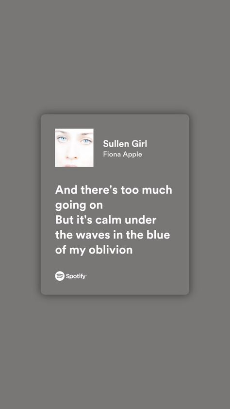 Fiona Apple Quotes, Fiona Apple Lyrics, Apple Lyrics, Sullen Girl, Movie Diary, Apple Quotes, Book Girlies, Pic Wall, Fiona Apple