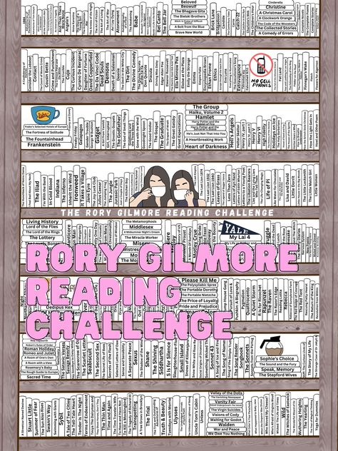 Includes: *High Quality Printable Reading Challenge in Alphabetical Order. (some title are really really long so i have abbreviated a small amount)   *PDF List of the Books with FULL titles + Authors. *Printing Instructions to ensure High Quality Print! *THIS ONE HAS BOARDERS LIKE ITS SHOWN IN THE PICTURE. Rory Gilmore Book List Reading Challenge, Rory Gilmore Reading List, Rory Gilmore Reading Challenge, Reading Challenge Printable, Worm Aesthetic, Rory Gilmore Books, Rory Gilmore Reading, Book Reading Journal, Book Bucket