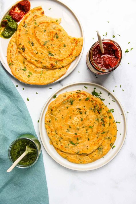 Red Lentil Pancakes, Lentil Pancakes, Dal Chilla, Ministry Of Curry, Indian Bread Recipes, Indian Breads, Work Food, Indian Curries, Savory Pancakes