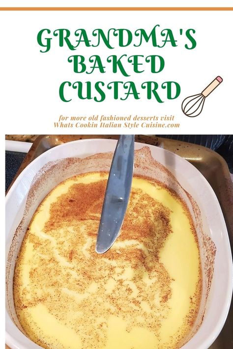 Grandma's Baked Custard Baked Custard Recipe, Baked Egg Custard, Custard Recipe Easy, Egg Custard Recipes, Crochet Baby Frock, Homemade Chocolate Pudding, Custard Recipe, Baked Custard, Homemade Custard