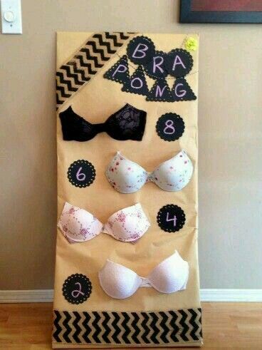 Adult party ideas Ping pong bra Bra Pong, Hen Night Ideas, Maid Of Honor Duties, Fun Bridal Shower Games, Hen Party Games, Bridal Games, Bridal Bachelorette Party, Lingerie Shower, Bachelorette Party Games