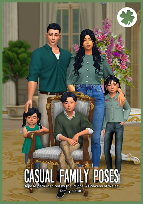 Casual Family Poses | Lucky CC Sims 4 Wedding Party Poses, Sims 4 Brother And Sister Poses, Sims 4 Family Of 6 Poses, Sims Family Poses, Sims 4 Grandparents Poses, Sims 4 Family Portrait, Ts4 Family Poses, Sims 4 Family Portrait Poses, Sims 4 Family Ideas People