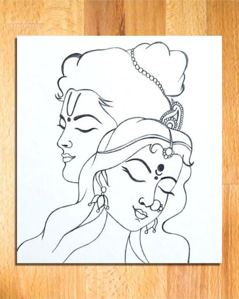 Lord Shree Rama Drawing | Easy Drawing of Shree Ram with Devi Sita || lord rama drawing, shree ram drawing, how to draw lord ram easy, lord rama pencil drawing, easy drawing of lord rama, lord rama line art, shree ram drawing ideas, art videos, god drawing, pencil drawing, line arts, simple drawing, drawing tutorial, vivek art academy. Cute Ram Sita Drawing, Ram Sita Photo Drawing, Ram Bhagwan Drawing Easy, Ram Sita Painting Easy, Ram Sita Easy Drawing, Rama Drawing Easy, Ram Ji Drawing Easy For Kids, Rama Sita Drawing, Rama Sita Painting