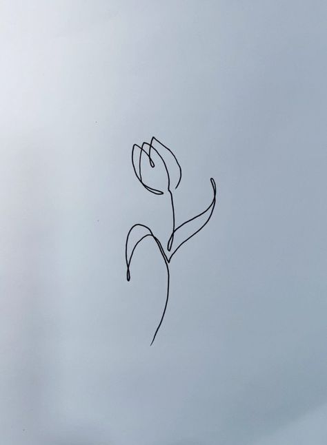 draw a tulip with one line 2022061601 scaled - How to draw a tulip with one line? Continuous Line Drawing, Line Drawing, Tulips, Drawings