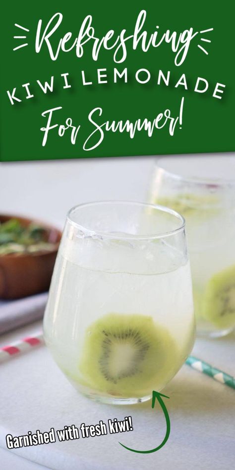 Easy Kiwi Lemonade Recipe Kiwi Lemonade Recipe, Kiwi Lemonade, Unique Smoothies, Drinks To Make, Fun Summer Drinks, Lemonade Recipe, Lemonade Recipes, Signature Cocktail, Classic Cocktails