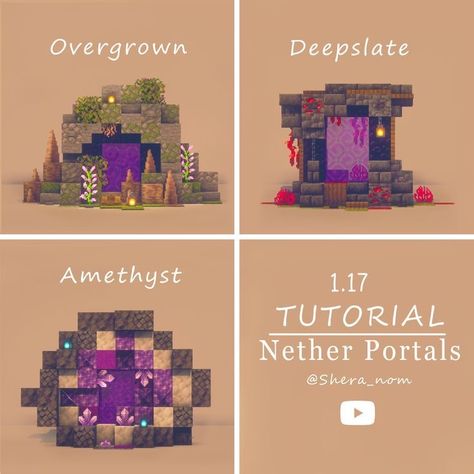 Minecraft Portal, Nether Portal, Rumah Minecraft Sederhana, Portal Design, Minecraft Structures, Bangunan Minecraft, Minecraft Castle, Cool Minecraft Creations, Minecraft Furniture