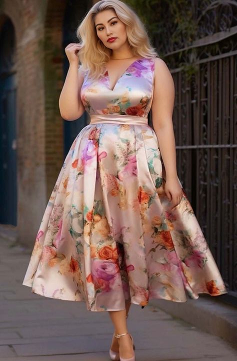 Flair Gowns Beautiful, Mother Of The Bride Dresses Plus Size Summer, Pink Vintage Dresses, Summer Mother Of The Bride Dresses, Summer Gowns, Conservative Dresses, Summer Tips, Dresses Occasion, Floral Dress Design