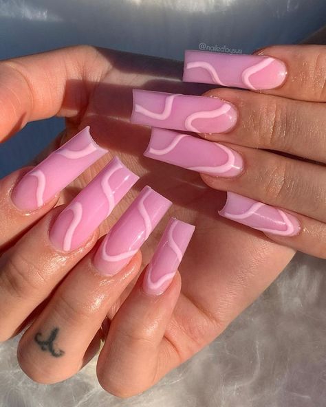 Susi Cabrera Cervantes on Instagram: “Pink swirls💕 will be responding to my dms by tonight, thank you for being patient! • • • #661nails #nailsofinstagram #nails…” Pink Nails With Swirls, Nails With Swirls, Pink Swirl Nails, Baby Pink Nails, Being Patient, Long Acrylic, Pink Swirls, Nail Inspiration, Long Acrylic Nails