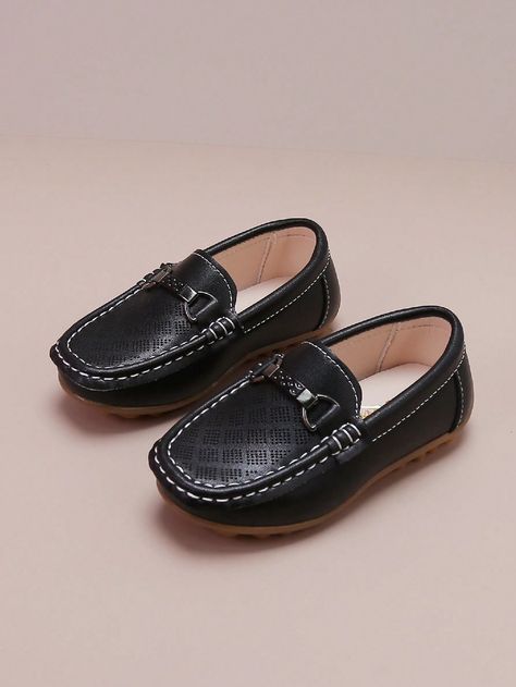 Black Fashionable Collar   Plain Loafers Embellished   Kids Shoes Luxury Black Loafers For Semi-formal Occasions, Cheap Black Slip-on Loafers, Black Leather-lined Loafers For Evening, Kids Loafers, Black Slip-on Loafers With Perforations, Kids Flats, Kids Shoes, Loafers, Slip On