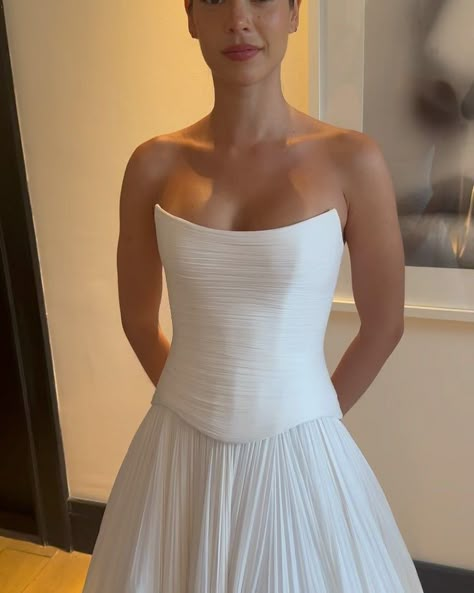 #dressoftheday This Uber-chic masterfully draped silk tulle corset gown literally stopped us in our tracks yesterday at @danahareldesign.… | Instagram Corset Tulle Wedding Dress, Draped Corset Wedding Dress, Draping Tulle, Draped Corset, Tulle Corset, Wedding Corset, Bride Dress Simple, Bridal Corset, Corset Gown