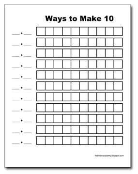 Spinner's End Primary (at The Linton Academy): Ways to Make Six Through Ten Printable Making Ten, Math Number Sense, Math School, Math Intervention, Make 10, Math Strategies, Math Time, Second Grade Math, Math Addition