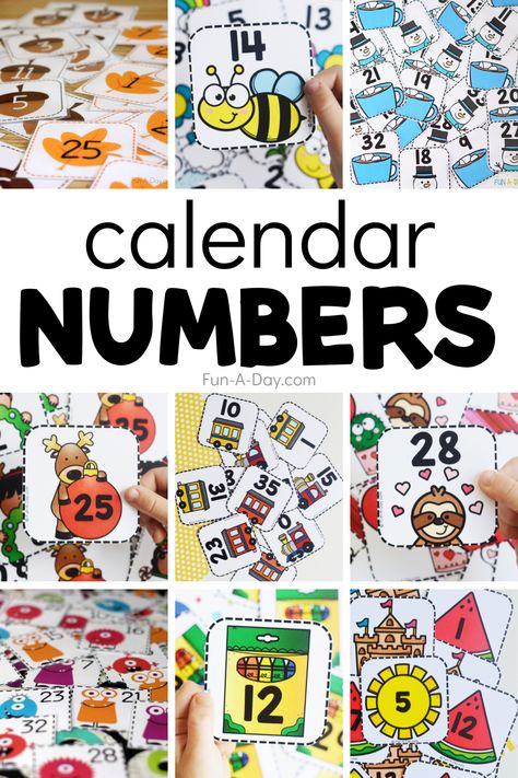 Calendar For Preschool Classroom, Preschool Monthly Calendar, Calendar Number Printables 1-31, Preschool Linear Calendar, Printable Calendar Numbers 1-31 Free, Classroom Calendar Numbers Printables Free, Calendar Preschool Ideas, Kindergarten Calendar Printables, Calendar Numbers 1-31