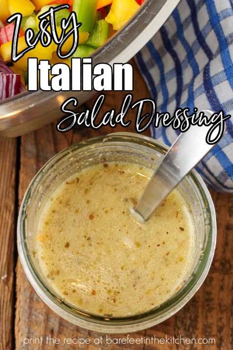 Zesty Italian Dressing Recipe, House Dressing Recipe, Italian Dressing Recipes, Balsamic Vinaigrette Recipe, Salad Dressing Recipes Healthy, Homemade Italian Dressing, Zesty Italian Dressing, Culinary Classes, Homemade Sauce Recipes