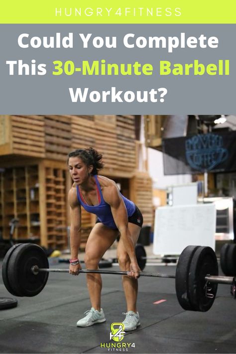 A woman performing a barbell deadlift. 20 Minute Lifting Workout, Weight Rack Workout, Quick Weight Lifting Workout, Easy Barbell Workout, Full Body Barbell Workout, Weightlifting Workouts Training Programs, Womens Beginner Weight Lifting Plan, Barbell Workout Routine, Olympic Lifting Workouts