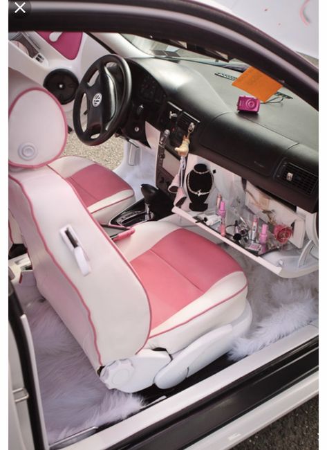 Car Decorations Interior, Pink Car Interior, Barbie Png, Pink Car Accessories, Car Interior Diy, Cars Interior, Barbie Car, Girly Car Accessories, Car Deco