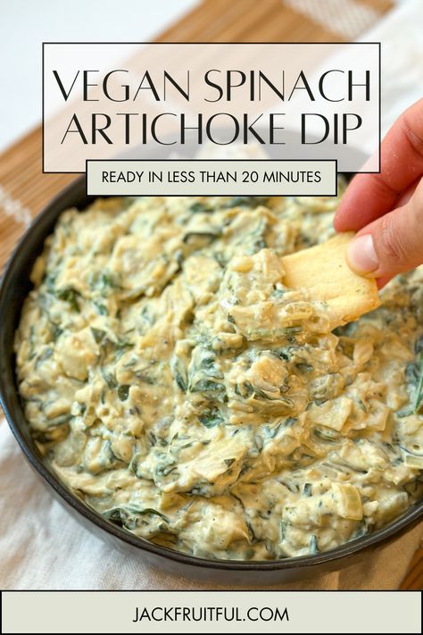 Vegan Spinach Artichoke Dip is a NEW recipe from Jackfruitful Kitchen.

Visit jackfruitful.com to view the whole recipe! Vegan Artichoke Dip, Bulk Meals, Vegan Spinach Dip, Favorite Party Appetizers, Vegan Spinach Artichoke Dip, Vegan Dips, Spinach Artichoke Dip Recipe, Vegan Spinach, Artichoke Dip Recipe