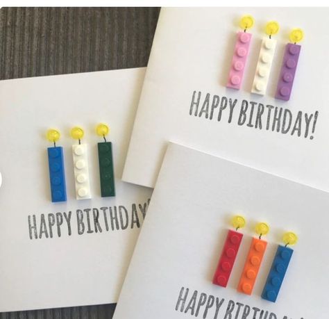 Lego Candle, Lego Birthday Cards, Lego Card, Colourful Candles, Birthday Candle Card, Lego Gifts, Lego Diy, Lego Activities, Lego Lovers