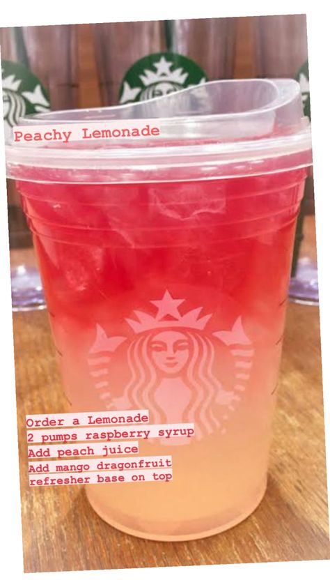 Starbucks Copycat Recipes Drinks, Starbucks Secret Menu Recipes, Mango Lemonade, Cold Starbucks Drinks, Starbucks Drinks Diy, Mango Drinks, Secret Starbucks Recipes, Best Lemonade, Fun Summer Drinks