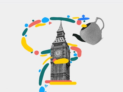 Big Ben colors rough animator collage grey gif animation liquid shapes tea big ben Motion Graphics Inspiration, Motion Design Video, Motion Graphics Design, Motion Design Animation, Gif Animation, Collage Illustration, Animation Reference, Motion Graphics Animation, Collage Design