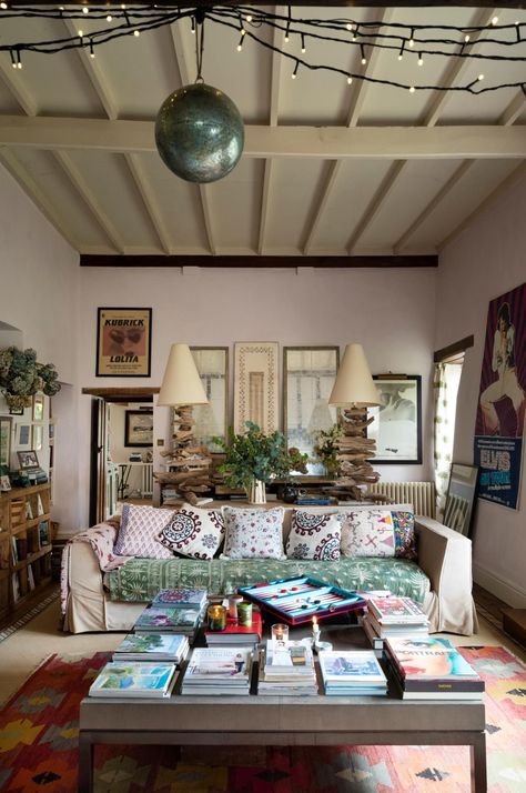 Luxe Dining Room, Willow Crossley, Long Narrow Living Room, Narrow Living Room, Pastel Interior, Pink Living Room, Wooden Table Lamps, Cottage Interiors, Silk Cushions