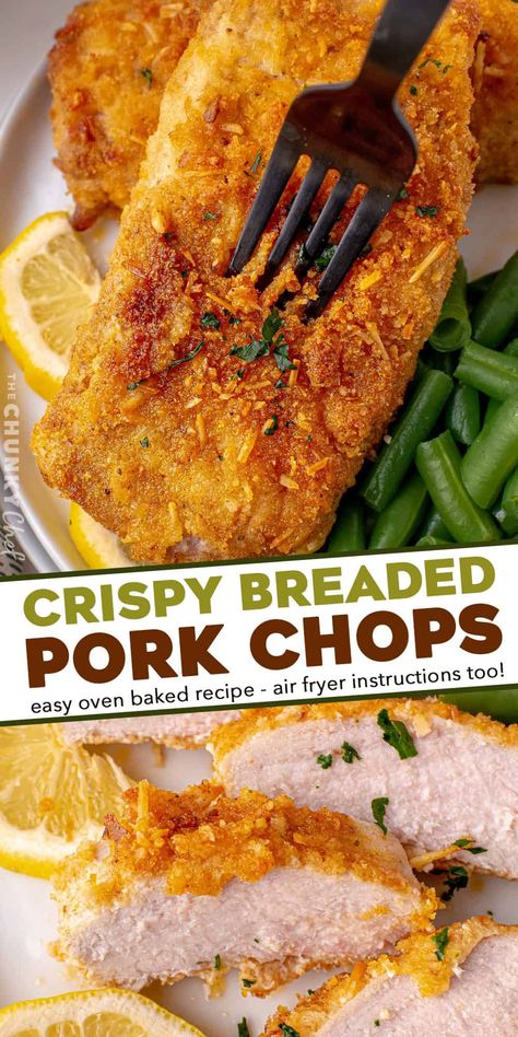 Breaded Porkchops Airfryer, Pork Chops With Panko Bread Crumbs Oven Baked, Baked Pork Chops With Bread Crumbs, Pork Chop Mayonnaise Recipe, Breadcrumb Pork Chops Baked, Lightly Breaded Pork Chops, Breaded Pork Loin Chops, Best Breaded Pork Chops, Crusted Pork Chop Recipes