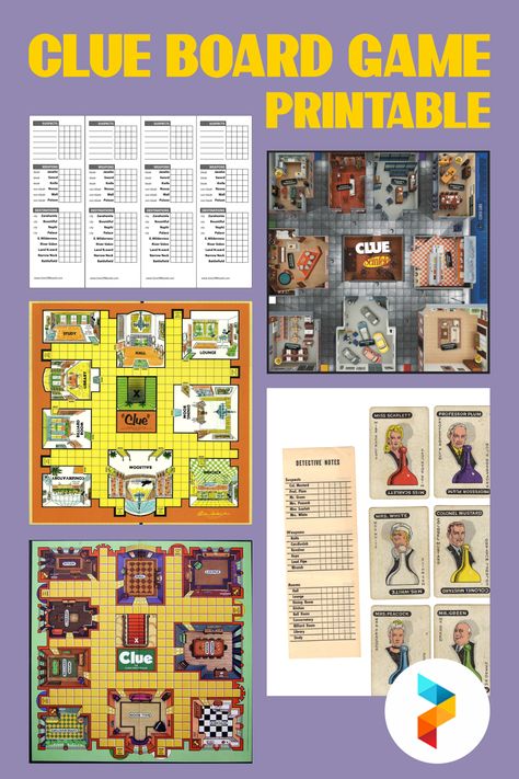 10 Best Clue Board Game Printable PDF for Free at Printablee Clue Game Board Free Printable, Clue Board Game Party, Clue Game Bulletin Board Ideas, Printable Clue Game Sheets, Clue Board Game Printables, Clue Game Printables, Clue Props, Cluedo Party, Board Game Printable