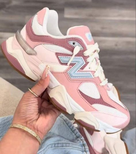 Gym Girl Aesthetic, New Balance 9060, Gym Girl, Shoe Lover, White White, Rose Pink, Gift Birthday, White Sneaker, Big Kids