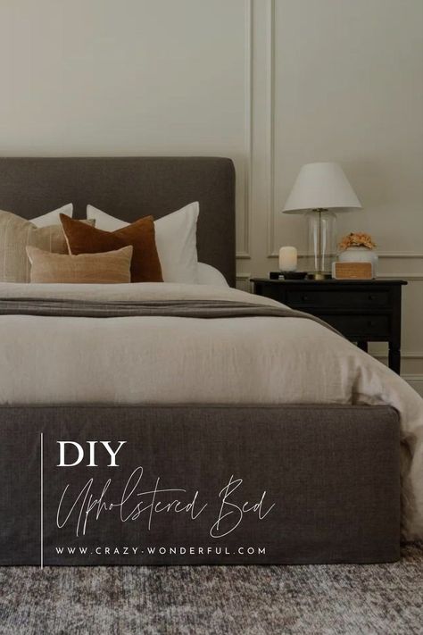 Diy Upholstered Bed Frame And Headboard, Diy Upholstered King Bed, Diy King Headboard Upholstered, Upholstered Bedframes, Upholstered Bedframe, Diy Padded Bed Frame, Upholstered Bed Frame King, Bed With Only Headboard, Upholster Bed Frame Diy