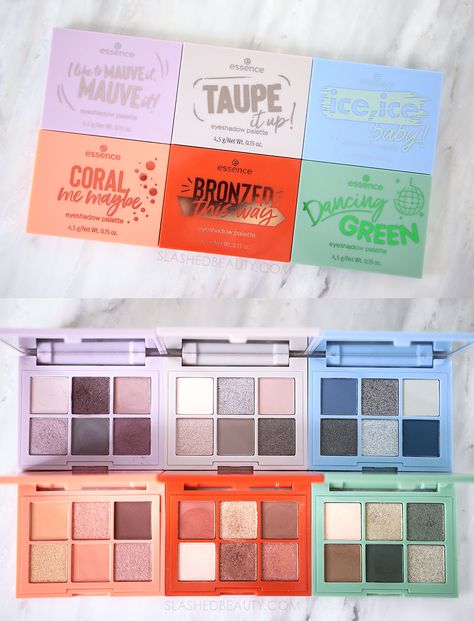 essence-mini-eyeshadow-palettes | Slashed Beauty Essence Makeup Products, Ulta Wishlist, Best Drugstore Eyeshadow, Palette Winter, Drugstore Eyeshadow Palette, Essence Eyeshadow, Juicy Bomb, Winter Eyeshadow, Drugstore Eyeshadow