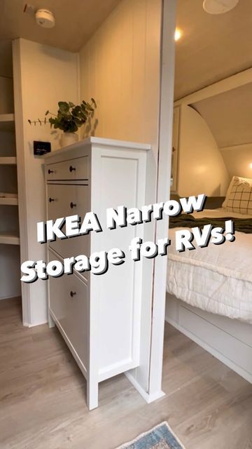 Ikea Hacks For Rv Living, Rv Dresser Ideas, Shoe Storage In Rv, Rv Ikea Hacks, Trailer Shoe Storage, Camper Shoe Storage Ideas, Small Camper Storage Hacks, Trailer Hacks Space Saving, Small Rv Storage Ideas