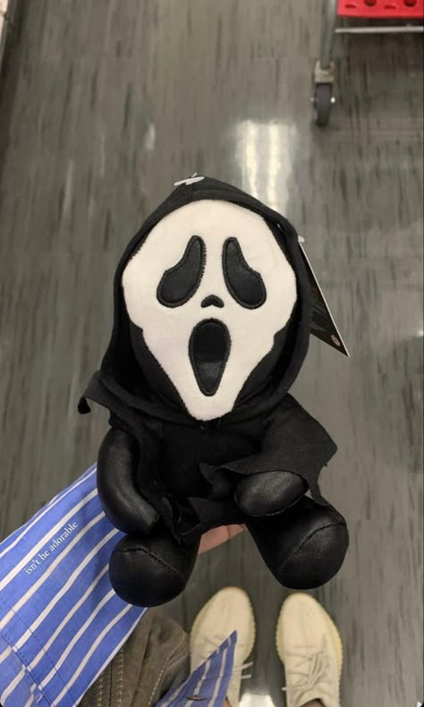 Scream Plushies, Ghostface Plush, Hello Kitty Ghostface, Ghost Face Plush, Ghostface Hello Kitty, Ghostface Items, Ghostface Pillow, Scary Plushies, Scream Merchandise