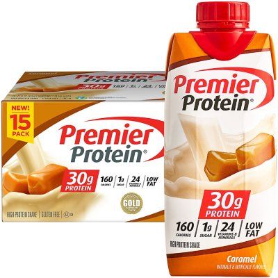 Premier Protein High Protein Shake, Caramel (11 fl. oz., 15 pk.) Premier Protein Shake, Premier Protein Shakes, 30 Grams Of Protein, Coconut Protein, Gluten Free Protein, Curb Appetite, Premier Protein, Protein Ice Cream, Coconut Caramel