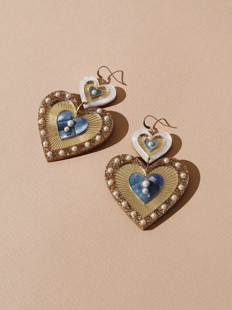 Mother Of Pearl Meaning, Valentine Jewellery, Wolf And Moon, Playful Jewelry, Wolf Moon, February 2023, Jewelry Kits, Heart Drop Earrings, Gold Filled Earrings