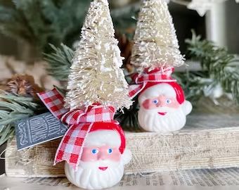 CHRISTMAS HANDMADE -       HOGG  BARN  ANTIQUES                    Purveyor of Fine Goods Upcycled Ornaments, Christmas Decor Party, Retro Merry Christmas, Flocked Tree, Sweet Trees, Mugs Vintage, Flocked Trees, Christmas Crafty, Christmas Ties