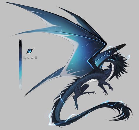 Blue Dragon Anime, Blue Dragon Art, Lightning Dragon Art, Blue Mythical Creature, Black And Blue Dragon, Navy Blue Dragon, Blue Eastern Dragon, Electric Dragon, Ghost Dragon