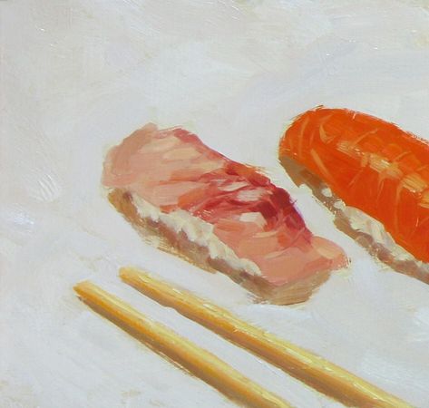 Sushi Painting Acrylic, Sushi Painting, Vincent Giarrano, Sushi Sushi, Pottery Crafts, How Many People, Many People, Painting Art, Realism