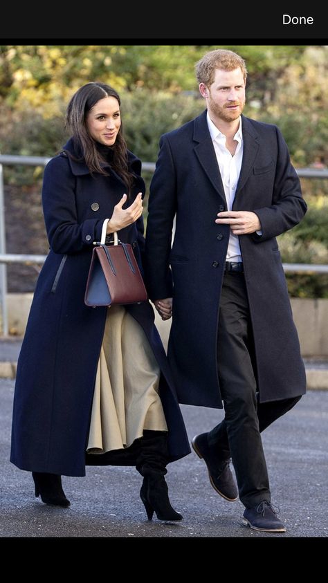 Strathberry Bag, Harry And Megan Markle, Mackage Coat, Estilo Meghan Markle, Princ Harry, Meghan Markle Outfits, Meghan Harry, Princess Meghan, Prince Harry And Megan