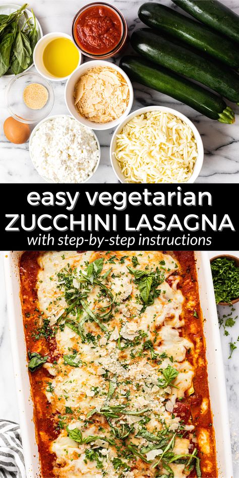 Vegetarian Zucchini Lasagna, Zucchini Lasagna Recipe, Delicious Lasagna, Best Zucchini, Night Recipes, Veggie Lasagna, More Veggies, Zucchini Lasagna, One Pot Dinners