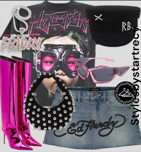 Hellstar The Future T-Shirt Black … curated on LTK Black And Hot Pink Outfits, Fashion Diversity, After Prom Outfit, 19th Birthday Outfit, Going Out Outfits Night Club, Bad And Boujee Outfits, Hot Pink Outfit, Imvu Outfits Ideas Cute, Plus Size Baddie Outfits