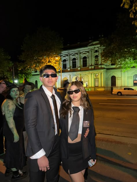 men in black halloween costume halloween ideas mib halloween inspo Men In Black Couple Halloween Costume, Men In Black Halloween Costume Couple, Mib Costume Couple, Mib Couple Costume, Men In Black Costume Couple, Men In Black Couples Costume, Mib Costume Women, Men In Black Costume For Women, Black Couple Halloween Costumes