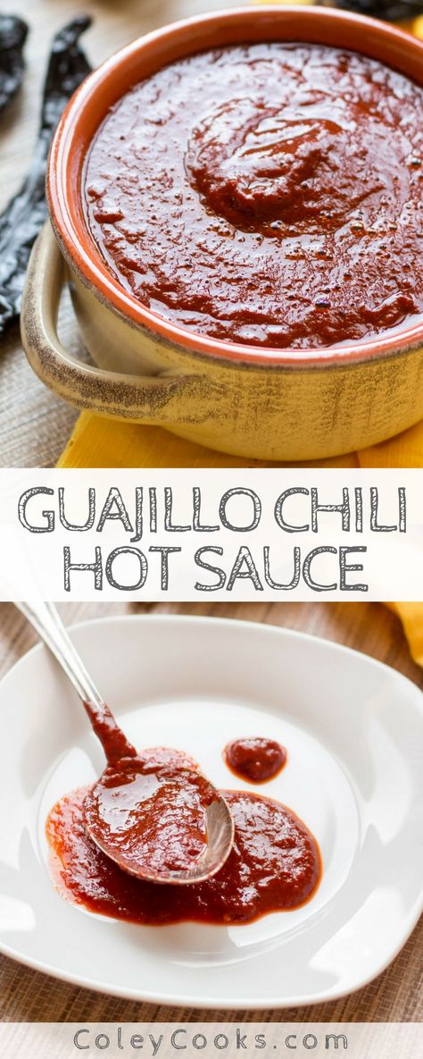 Guajillo Chili Hot Sauce (Video!) | Coley Cooks... Simple Mexican Recipes, Mexican Sauces, Recipes Tacos, Taco Ideas, Tarte Vegan, Sauce Video, Hot Sauce Recipe, Mexican Sauce, Mayo Recipe