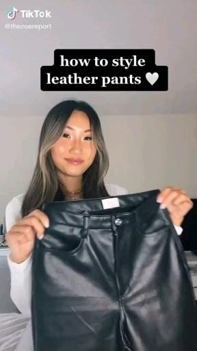 Outfits Pantalon Piel, Pantalon Piel Outfits, Casual Black Leather Pants Outfit, Wide Leg Engomado Outfit, Leather Pants Jean Jacket Outfit, Outfit Pantalon Piel, Leather Pants And Jacket Outfit, Leather Jeans Outfit Night Out, Style Leather Pants Outfit Ideas