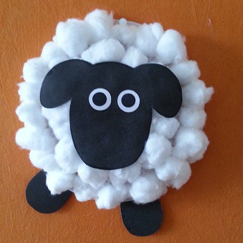 sheep cotton wool Cotton Ball Sheep, Sheep Craft, Farm Animal Crafts, Sheep Crafts, Idee Babyshower, Farm Crafts, Animal Crafts For Kids, Church Crafts, Daycare Crafts